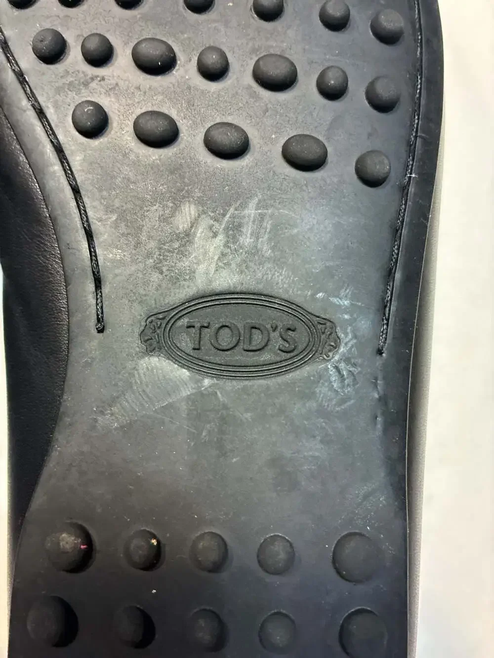 Tod's Black Leather Logo-Embossed Metal Bit Driving Loafers